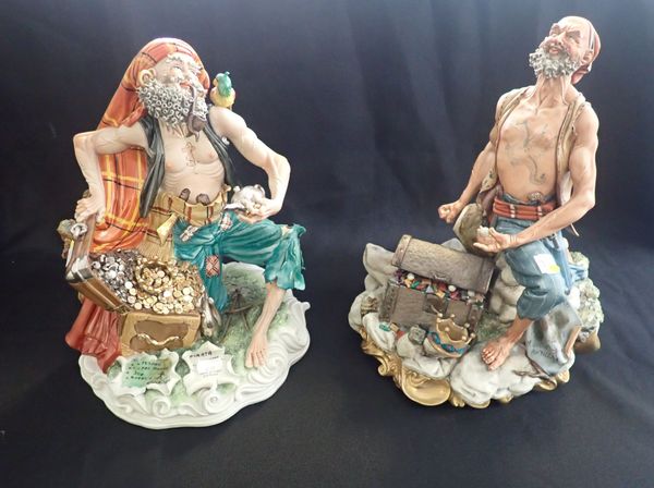 TWO CAPODIMNOTE FIGURES OF PIRATES