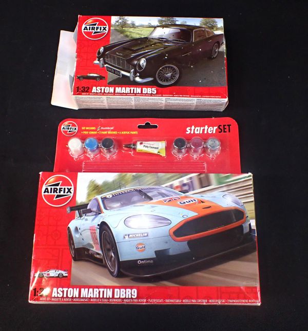 TWO UNBUILT AIRFIX ASTON MARTIN MODELS - ‘DBR9’ AND ‘DB5’