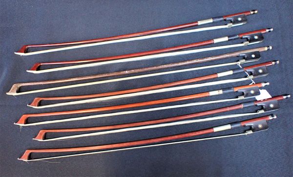 A COLLECTION OF VIOLIN BOWS