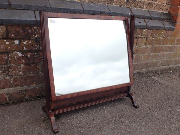 A 19TH CENTURY MAHOGANY FRAMED DRESSING MIRROR