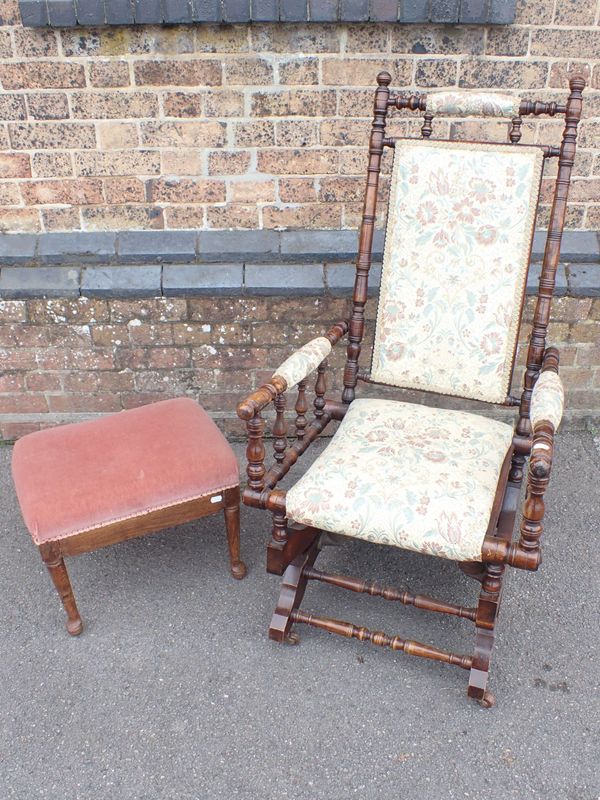 AN AMERICAN 'BOSTON' ROCKING CHAIR