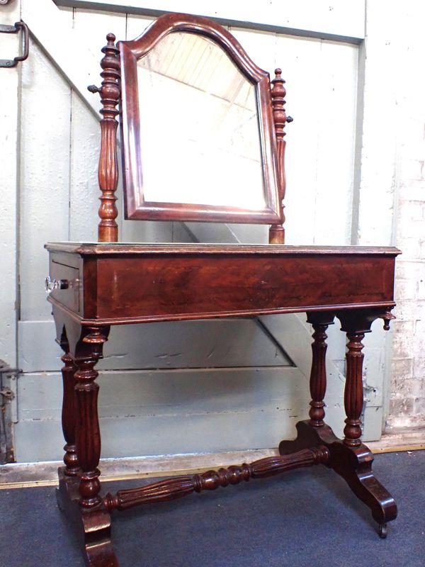 A 19TH CENTURY FRENCH MAHOGANY DRESSING TABLE