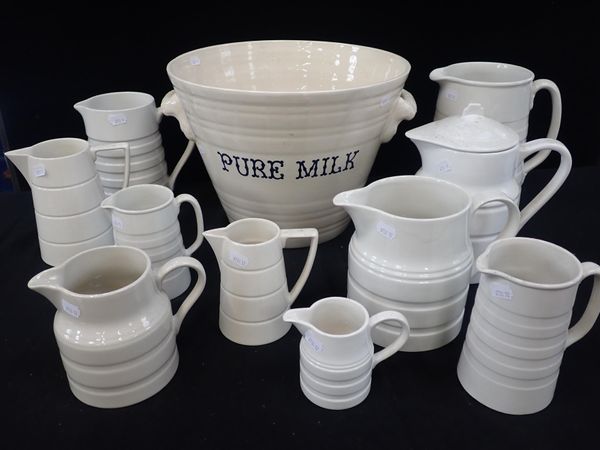 A REPRODUCTION WHITEWARE 'PURE MILK' DAIRY PAIL