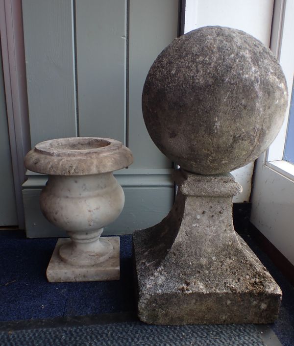 A SMALL MARBLE URN