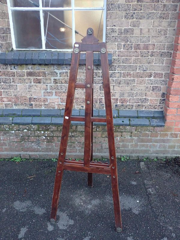 A 19TH CENTURY WOODEN EASEL