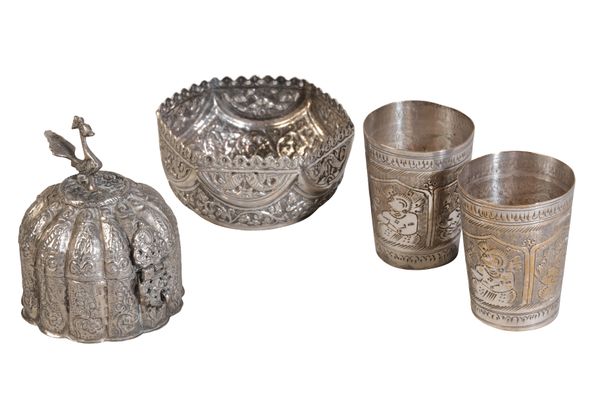 AN INDIAN KUTCH SILVER BOWL