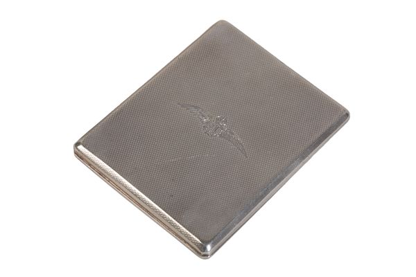 A GEORGE V SILVER 'RAF' CIGARETTE CASE