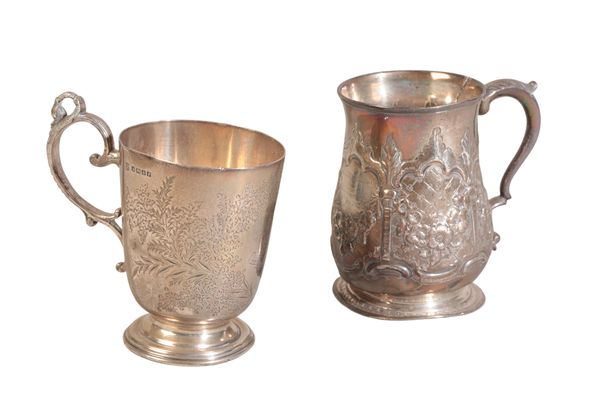 A VICTORIAN SILVER CHRISTENING TANKARD