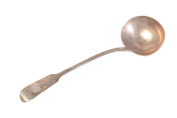 A VICTORIAN SILVER FIDDLE PATTERN LADLE