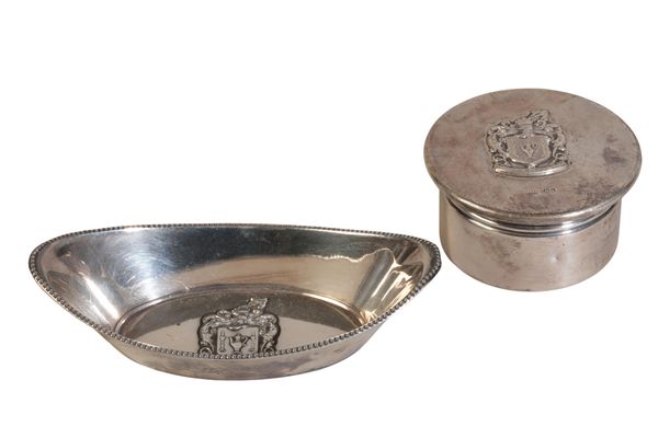 A GEORGE V SILVER TWO-PIECE DRESSING TABLE SERVICE