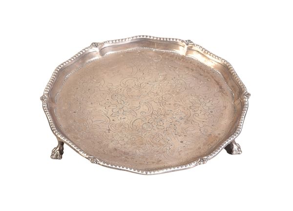 A GEORGE III SILVER SALVER