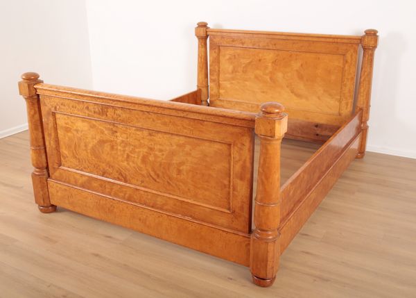 A SATINWOOD DOUBLE BED BY HEALS