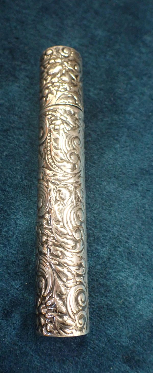 A SILVER STERLING BODKIN CASE