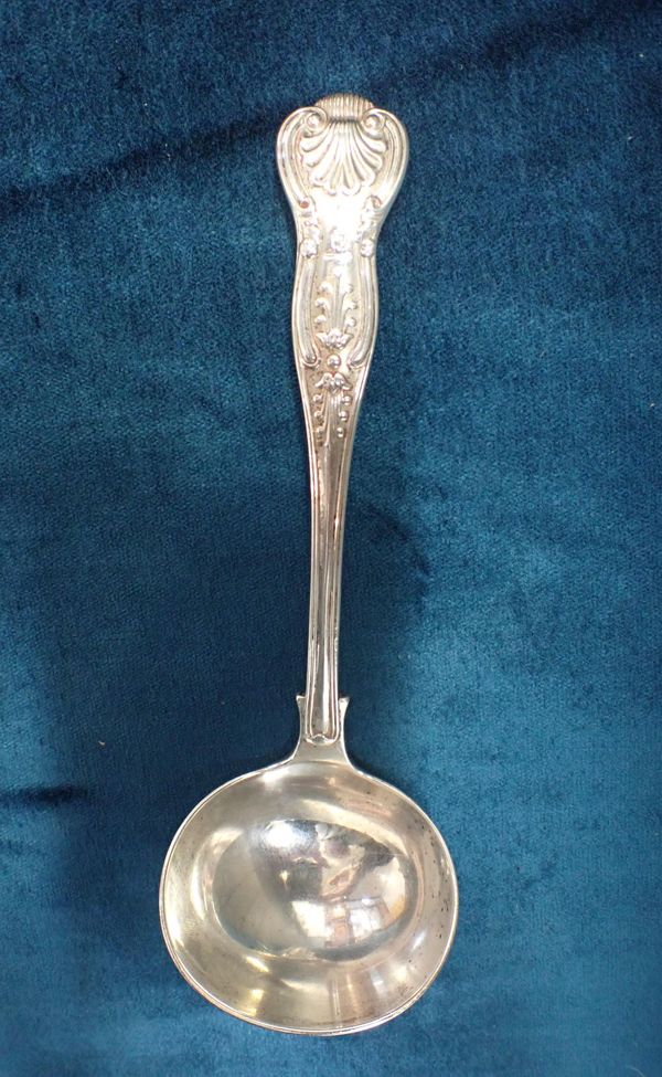 AN EDWARD VII SILVER SAUCE LADLE