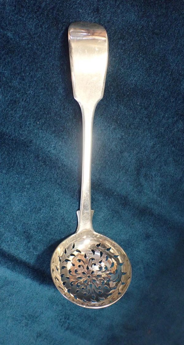 A VICTORIAN SILVER SUGAR SIFTER