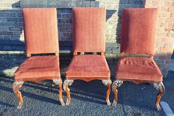 THREE 18TH CENTURY  STYLE BANQUETING CHAIRS