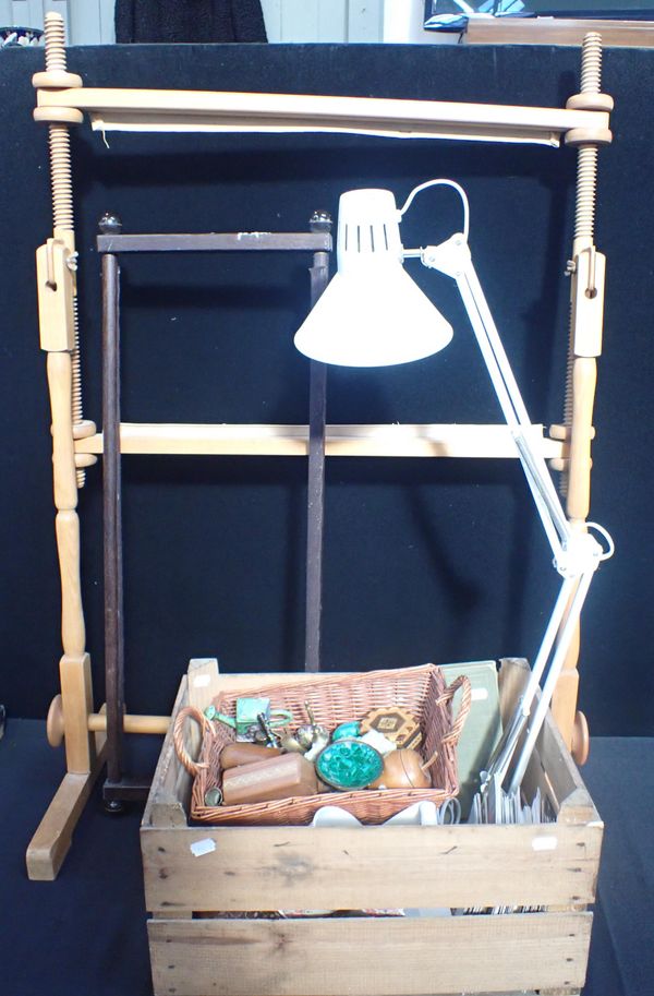 AN ADJUSTABLE DESK LAMP, AND SUNDRIES