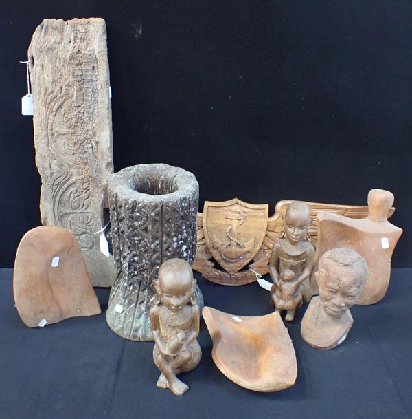 A COLLECTION OF WOOD CARVINGS