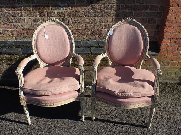 A PAIR OF LOUIS XIV STYLE FAUTEILS