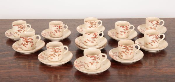 AN EARLY 20TH CENTURY JAPANESE SATSUMA POTTERY COFFEE SERVICE