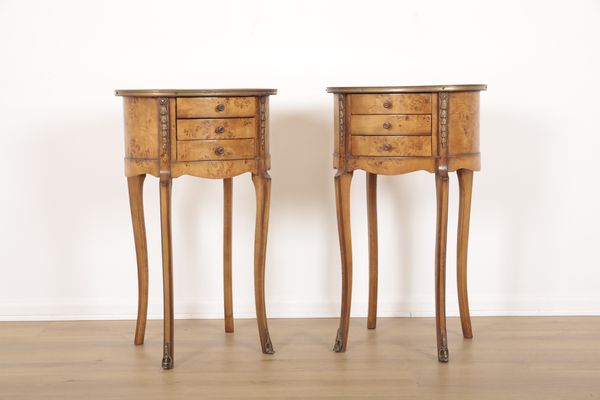 A PAIR OF LOUIS XVI STYLE BEDSIDES