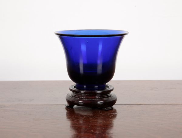 A CHINESE PEKING BLUE GLASS BOWL