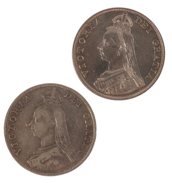 AN 1887 QUEEN VICTORIA SILVER DOUBLE-FLORIN