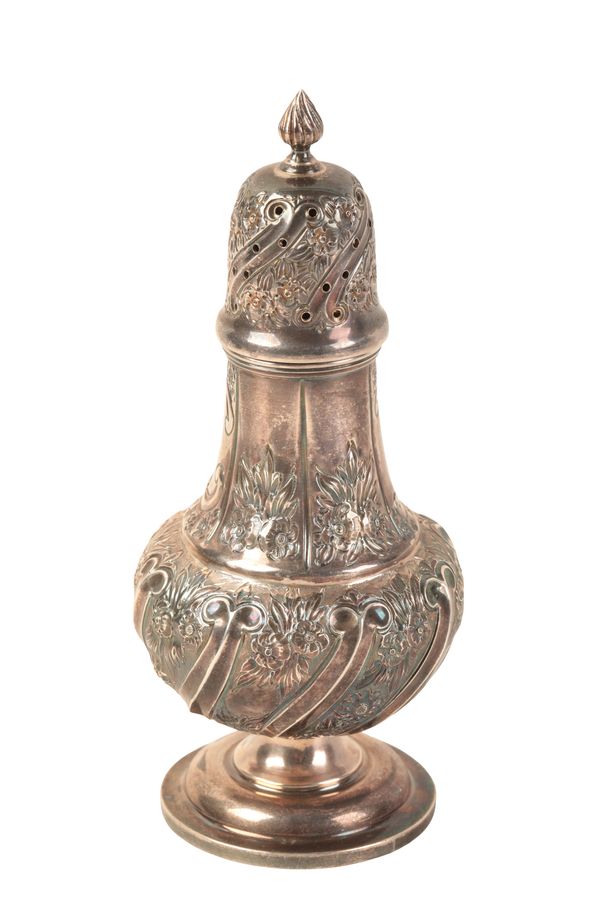 A VICTORIAN SILVER SUGAR CASTER