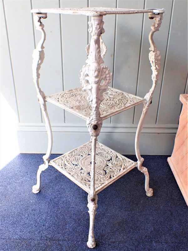 A VICTORIAN STYLE CAST CONSERVATORY STAND