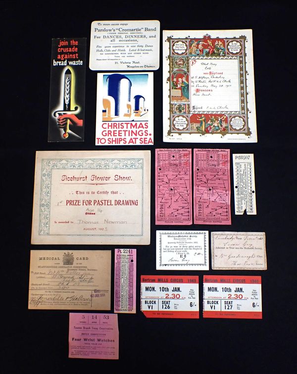 A COLLECTION OF PRINTED EPHEMERA