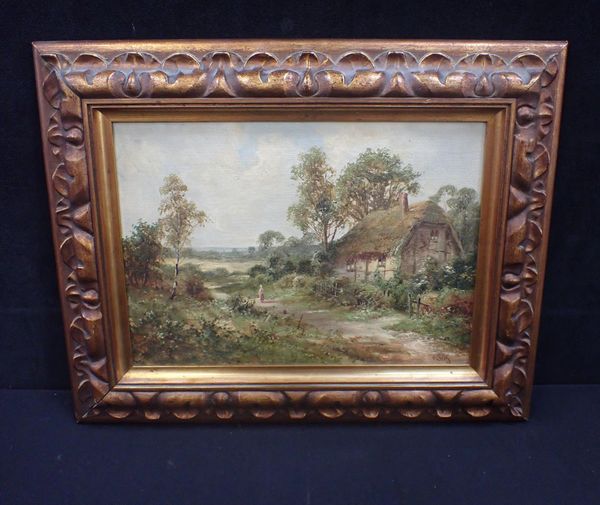 S.CLARK: LANDSCAPE WITH COTTAGE