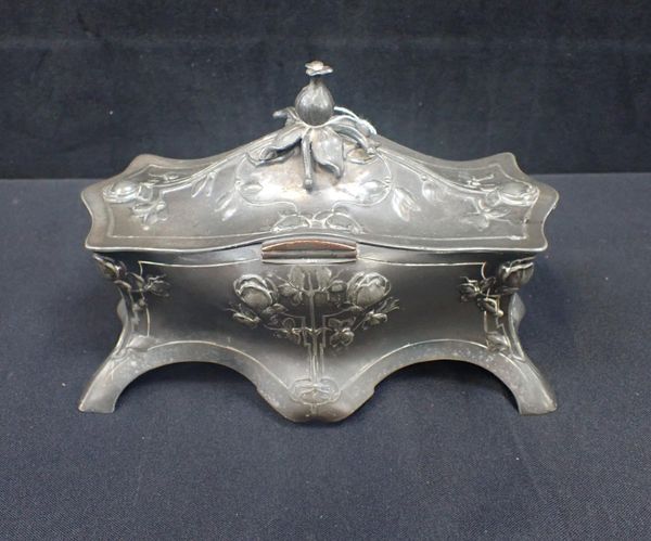 A WMF ART NOUVEAU SILVER-PLATED JEWELLERY CASKET