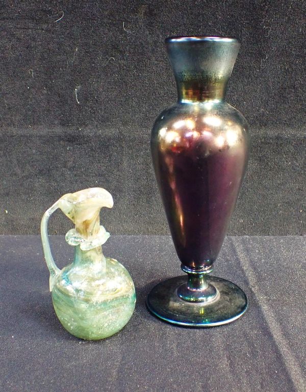 A THOMAS WEBB BRONZE GLASS VASE