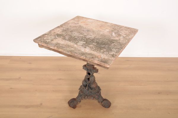 A VICTORIAN CAST IRON OCCASIONAL TABLE