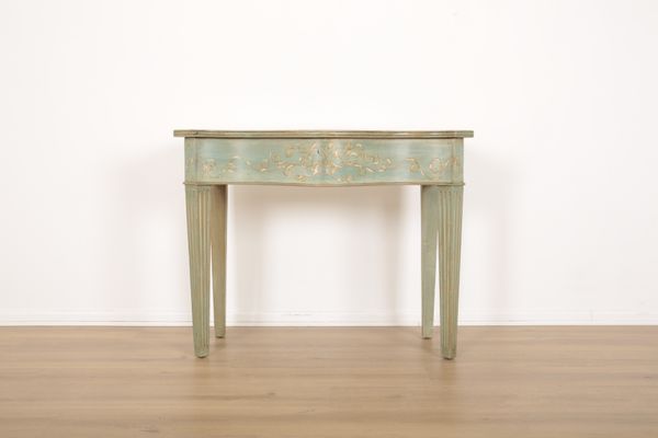 A VENETIAN STYLE PAINTED PINE SERPENTINE SIDE TABLE