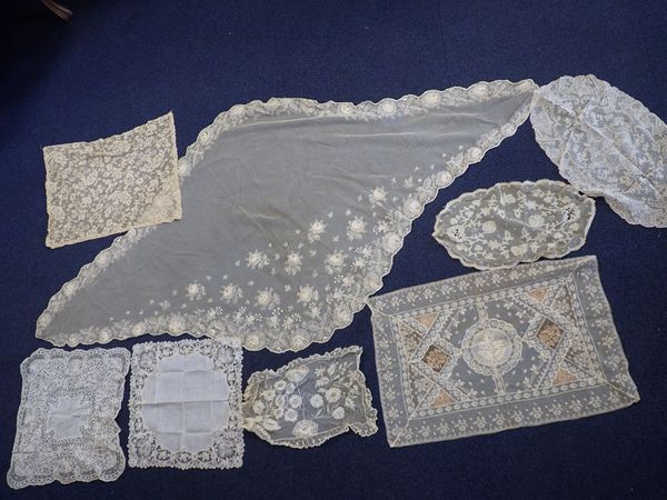 A LACE PANEL, MADE FROM OLD FRAGMENTS