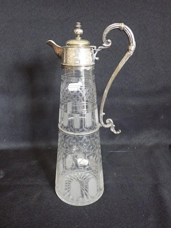 A VICTORIAN CUT-GLASS CLARET JUG