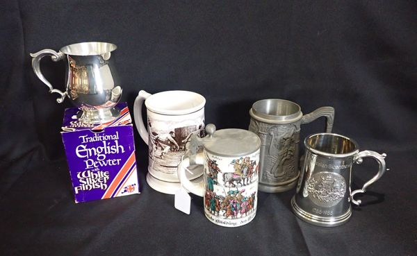 A COLLECTION OF COMMEMORATIVE TANKARDS