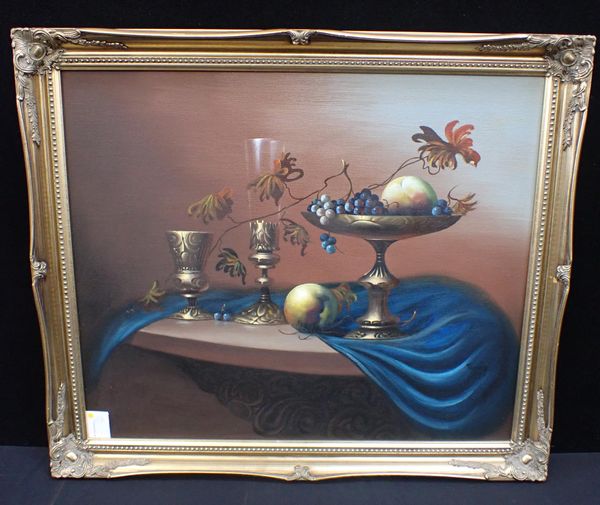 20TH CENTURY, STILL LIFE WITH A BOWL OF FRUIT