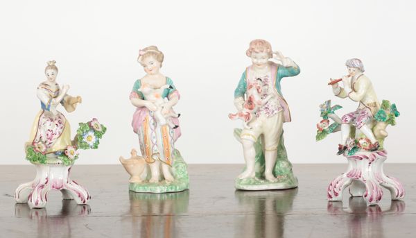 A PAIR OF DERBY PORCELAIN FIGURES