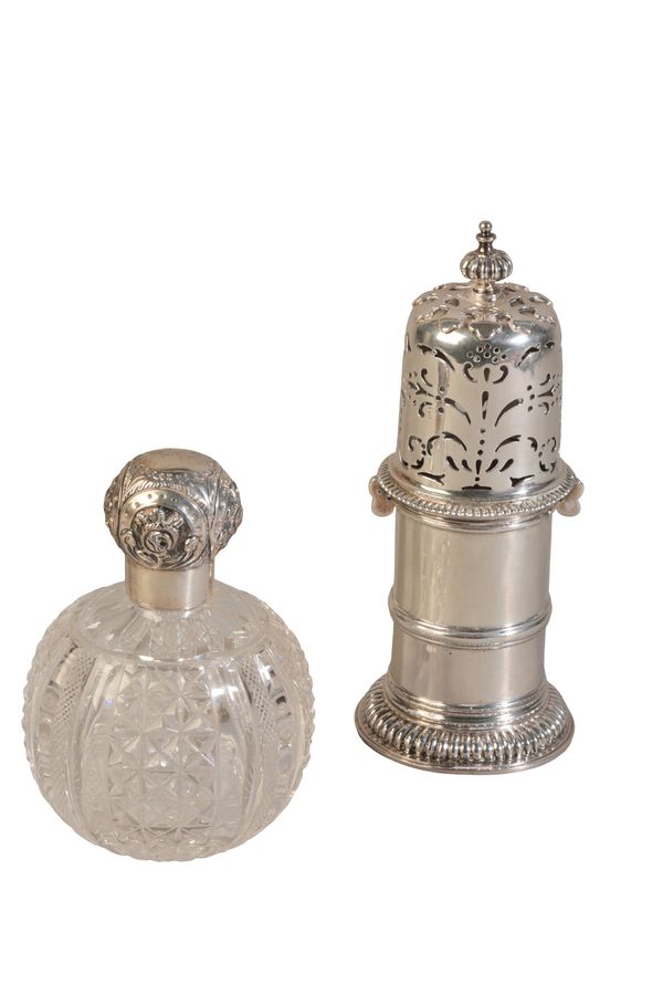 A GEORGE VI BRITANNIA STANDARD SILVER SUGAR CASTER