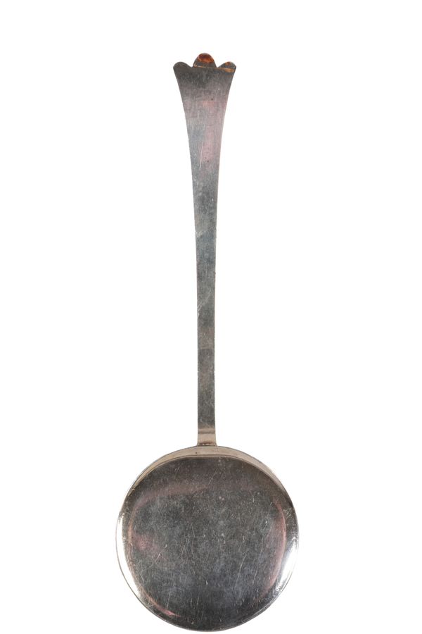 AN EDWARD VII SILVER CHOCOLATE SPOON