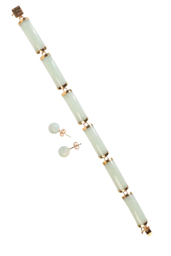 ADDED TO LINE 16 - A JADEITE JADE BRACELET AND EARRING SUITE