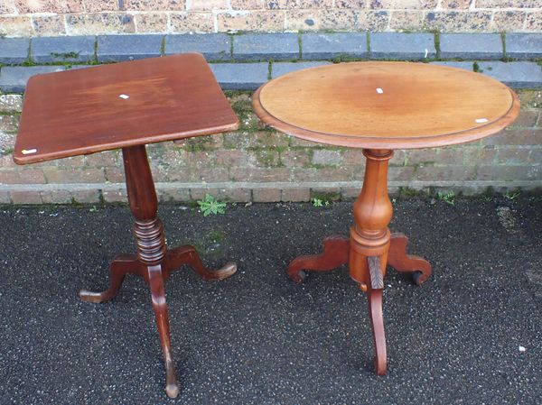 TWO 19TH CENTURY MAHOGANY TRIPOD TABLES