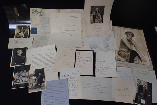 A COLLECTION OF AUTOGRAPHS: EDWIN LUTYENS, OSWALD MOSELEY, REGINALD DIXON