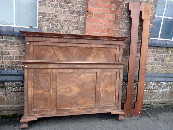 A FRENCH FIGURED MAHOGANY DOUBLE BED