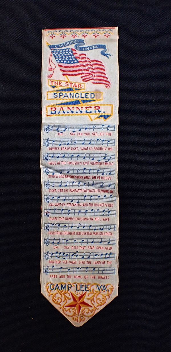 A LATE 19TH CENTURY WOVEN BOOKMARK - 'THE STAR-SPANGLED BANNER'