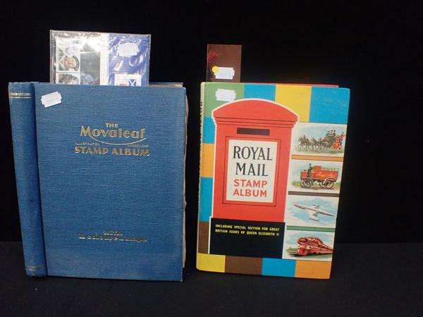 TWO STAMP ALBUMS, CONTAINING GB AND WORLD STAMPS