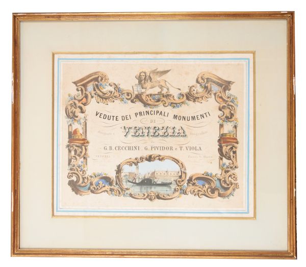 GIOVANNI BATTISTA CECCHINI (1804-1859), GIOVANNI PIVIDOR (1812-1872) AND TOMMASO VIOLA (c.1810) 'Vedute Dei Principali Monumenti Di Venezia'