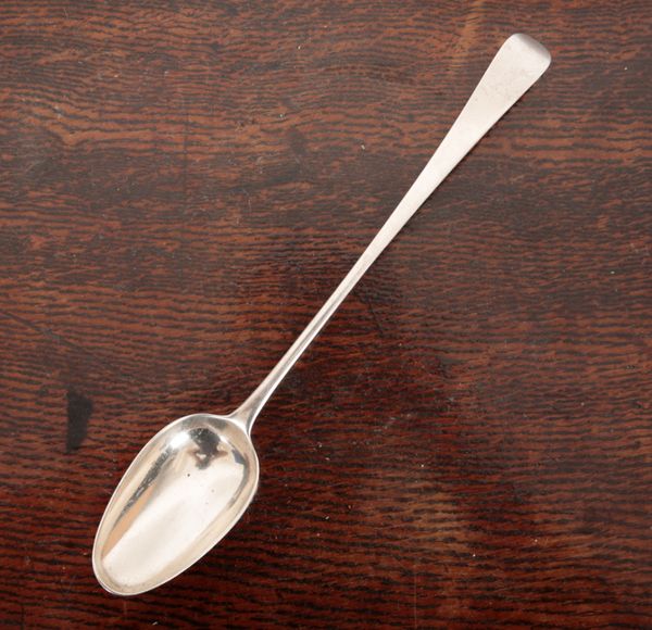 A GEORGE II SILVER OLD ENGLISH PATTERN BASTING SPOON